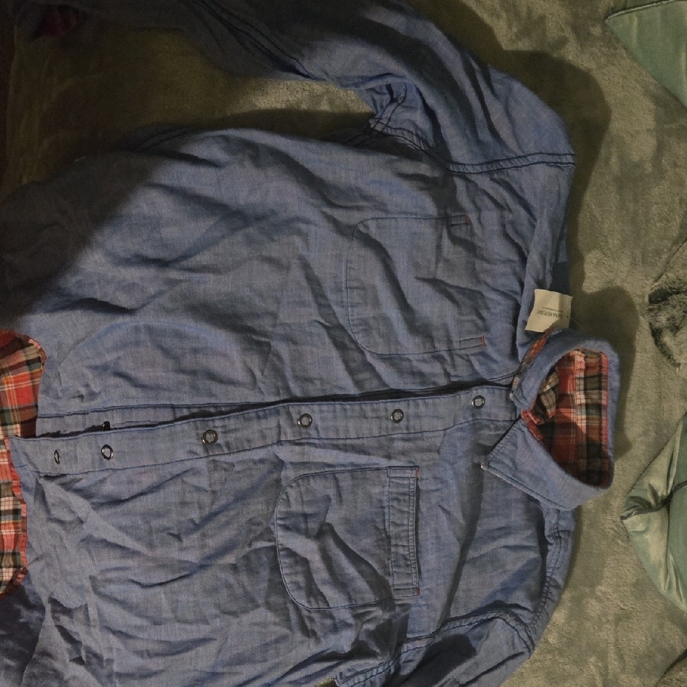 Red Plaid Button-Up Shirt - Picture 2 of 2
